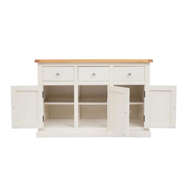 Cabinet Bits Castelli Off White 3 Drawer 3 Door Sideboard Chrome Knob
