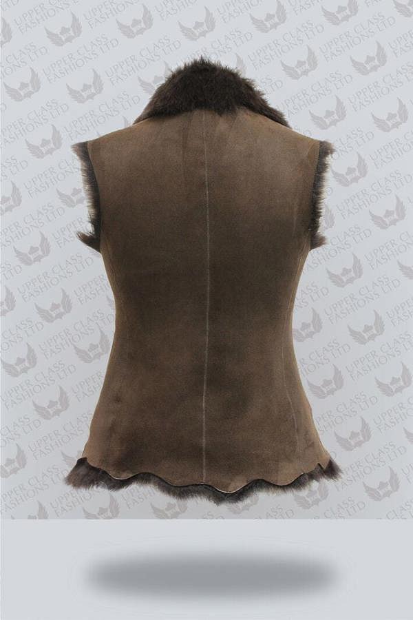 Infinity Leather Women's Toscana Sheepskin Short Gilet-Denver