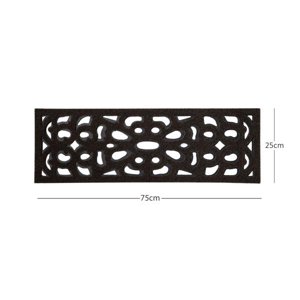 Nicoman Victorian Style Eco-Friendly Rubber Step Mat - Brown - Indoor/Outdoor