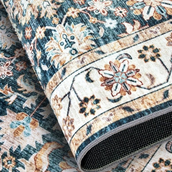 Shortpile Rug Blue & Cream Saveh – Oriental Design