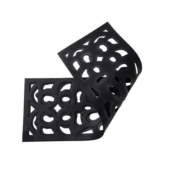 Nicoman Victorian Style Eco-Friendly Rubber Step Mat - Black - Indoor/Outdoor