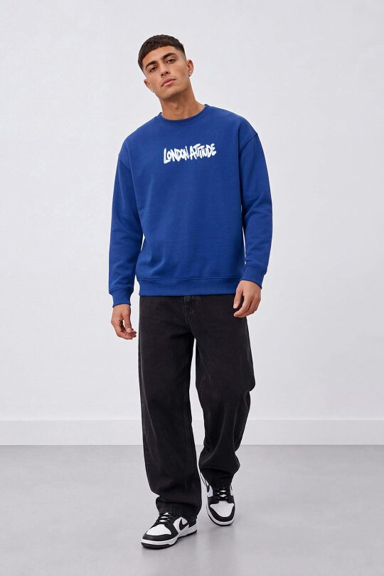 London Attitude Oversized Heavyweight City Graffiti Sweatshirt