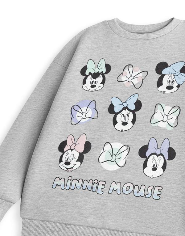 Vanilla Underground Disney Minnie Mouse Girls Grey Bow Sweatshirt