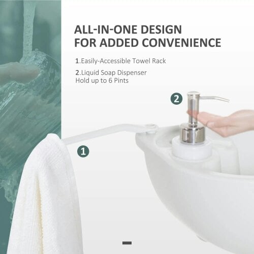 Bobobiy Portable Camping Sink with Running Water and Wastewater Tank, Hand Wash Basin with Rolling Wheels, Soap Dispenser Events, Gatherings