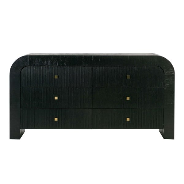 Furniture Edit Hump 6 Drawer Black Dresser Sideboard With Drawers