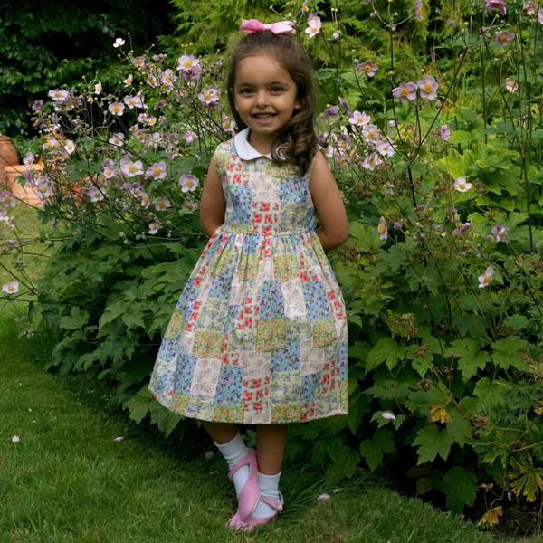 Rachel Riley Patchwork Peter Pan Collar Dress