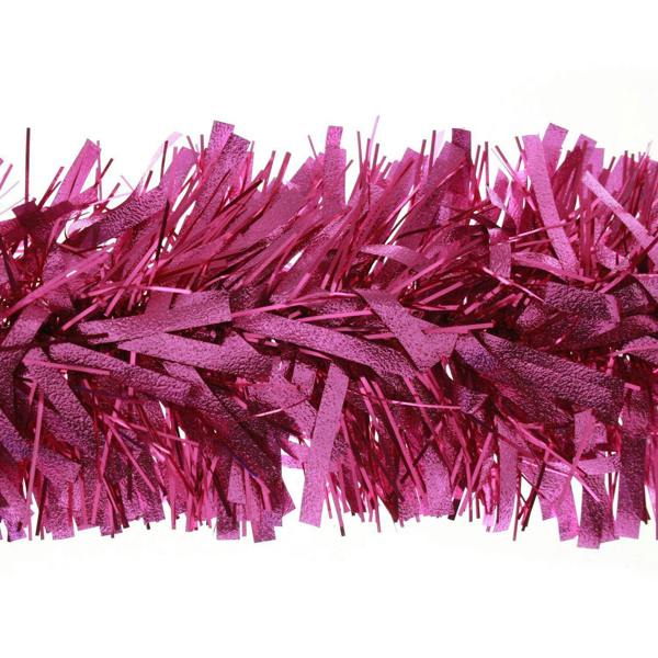 1.8m Hot Pink Christmas Tinsel Garlands, Multi-Pack PVC Decoration for Trees and Home Styling image 1