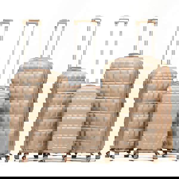 Flight Knight Set of 3 Hard Case Bubble Design Check-in Size Suitcases Hold Luggage