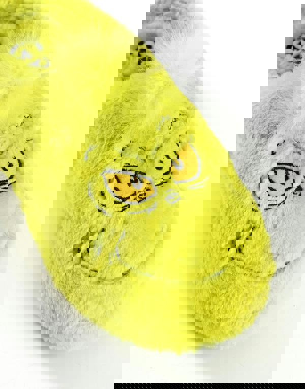 The Grinch Mens Green Embroided Face Mule Slippers