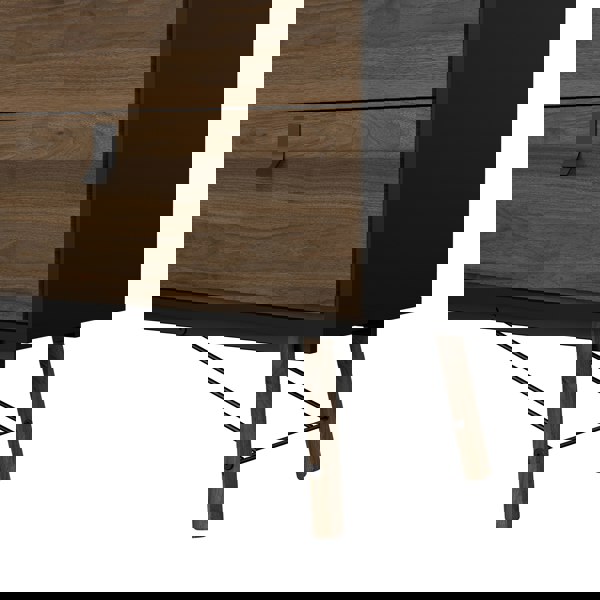 Furniture To Go Ry Wide double chest of drawers 6 drawers in Matt Black Walnut