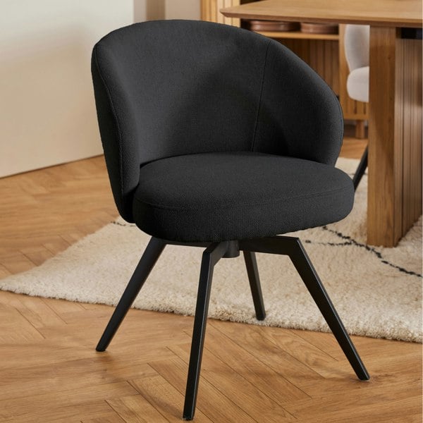 Furniture To Go Darlene Dining Chair with Armrest and Swivel Function in Black