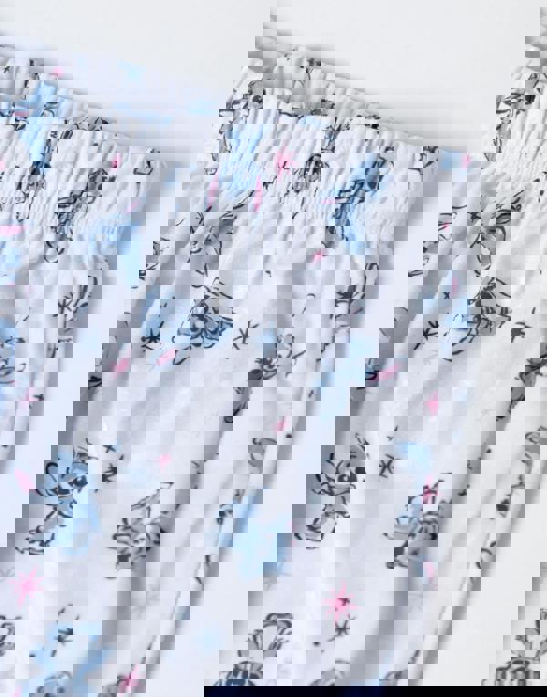 Disney Womens Pink Stitch Long Sleeve Long Leg Pyjama Set