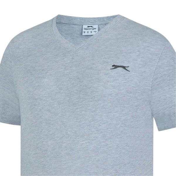 Slazenger Mens Embroidered Logo Cotton T-Shirt - Grey Marl - 