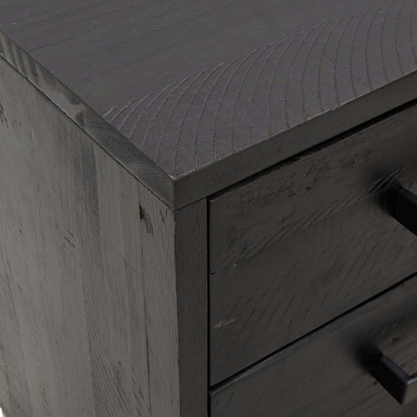 Berkfield Bedside Cabinet Black 36x30x45 cm Solid Pinewood