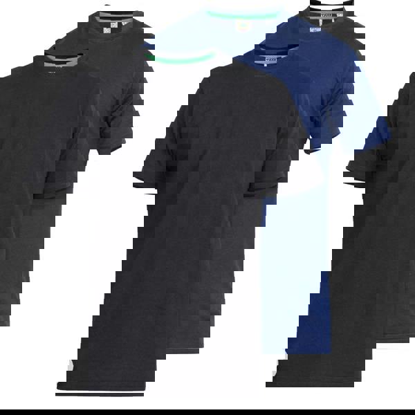 Duke Mens D555 Fenton Kingsize T-Shirt (Pack Of 2) - Black/Navy