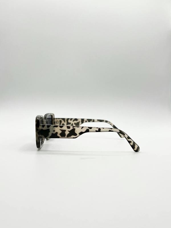 Oversized Rectangle Sunglasses in Animal Print - svnx