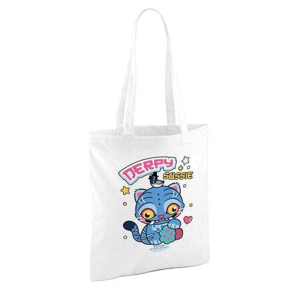 K-Pop Demon Hunters Chibi Derpy & Sussie Reusable Tote Bag - White