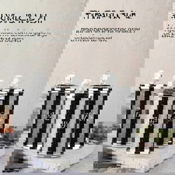 smartbies Luxury Crystal Tea, Coffee & Sugar Canister Set