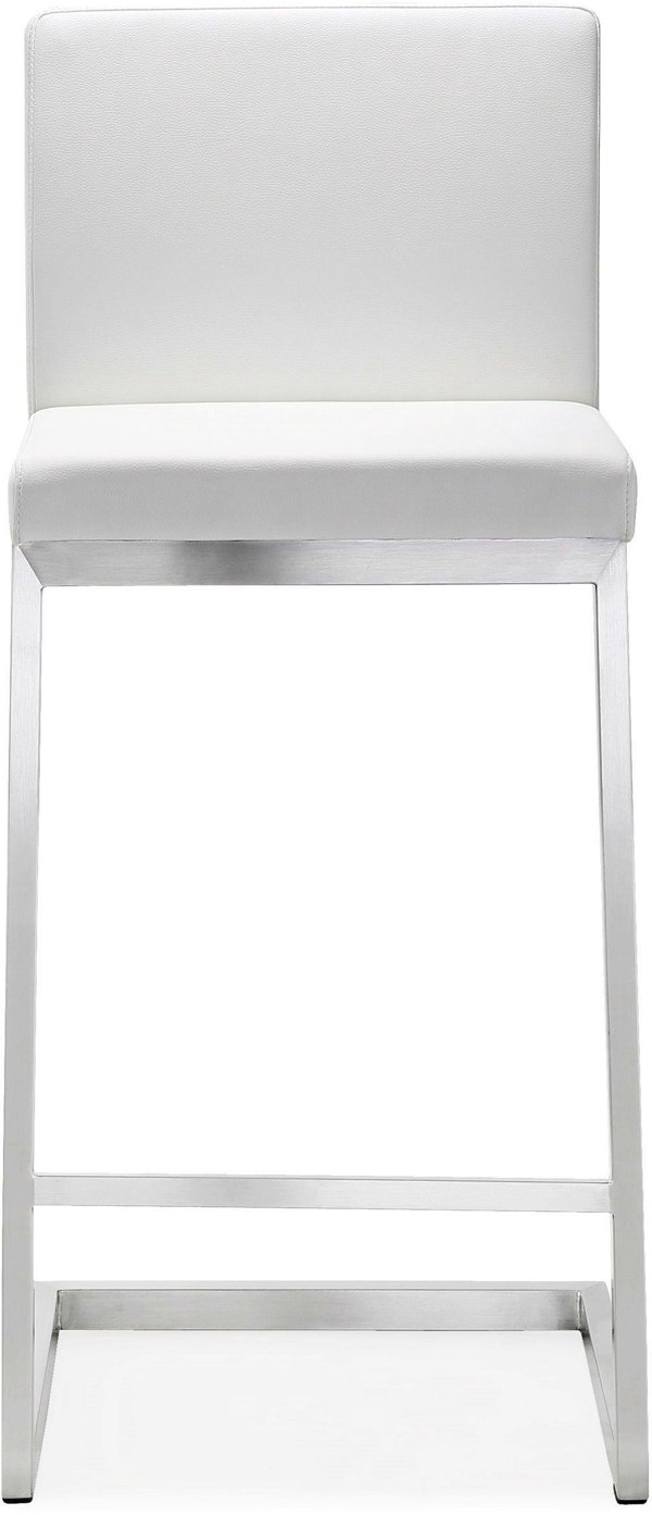 Furniture Edit Parma White Stainless Steel Counter Stool Set of 2