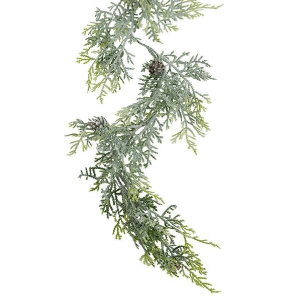 Hill Interiors Pine Cone Garland - White/Green - 