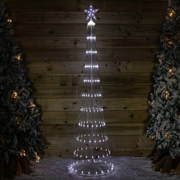 Samuel Alexander 2.5m Light up Christmas Cone Tree with 320 White LEDs and Timer Function