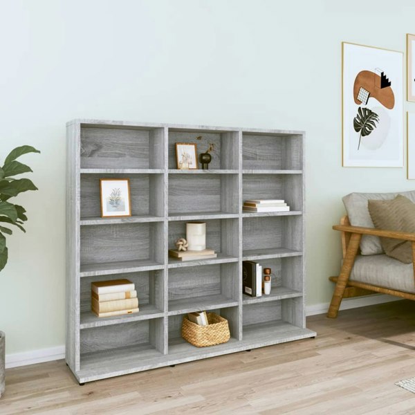 Berkfield CD Cabinet Grey Sonoma 102x23x89.5 cm Engineered Wood