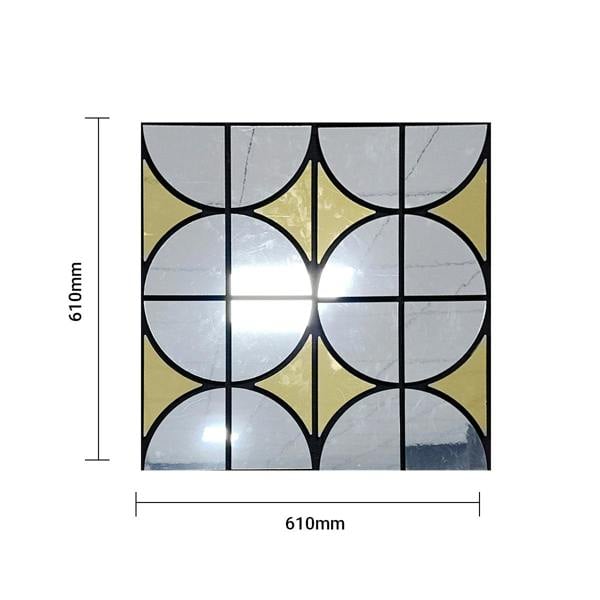 Britwall Decorative Acoustic Wall Panel, Modern Grid Glass Design - PET + MDF Size: 610 x 610 x 17 mm (Pack of 4)