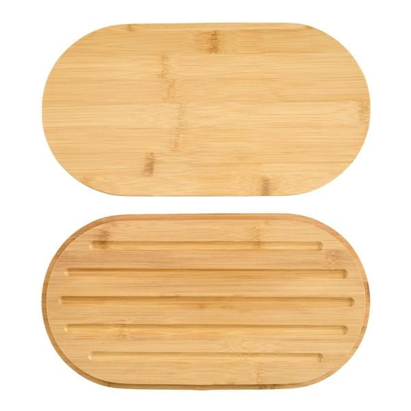 Cooks Professional Bread Bin, Linen Bag and Bamboo Board Set | Black / Silver