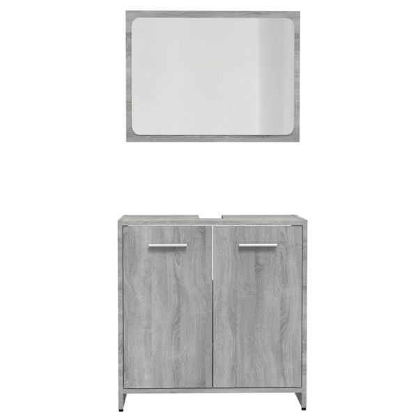 Berkfield Bathroom Furniture Set Grey Sonoma Engineered Wood
