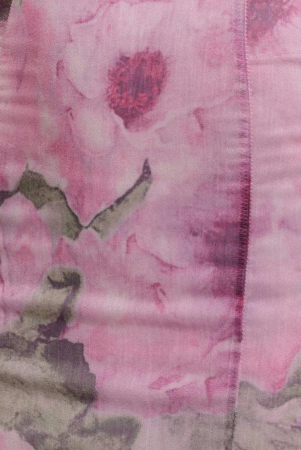 Cowl Neck Floral Print Jacquard Chiffon Maxi Dress - Blush Pink DR4583