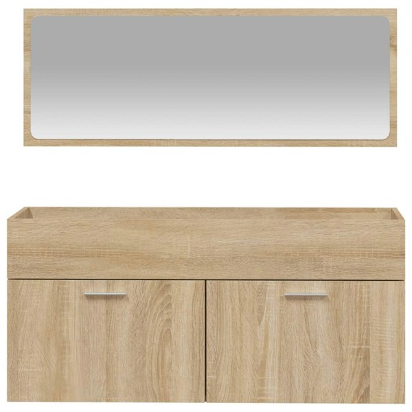 Berkfield Bathroom Cabinet with Mirror Sonoma Oak Engineered Wood