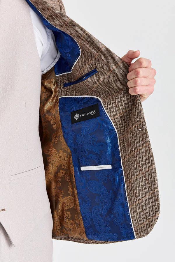 Paul Andrew Harris Brown Tweed Blazer with Mayfair Stone Waistcoat and Trousers