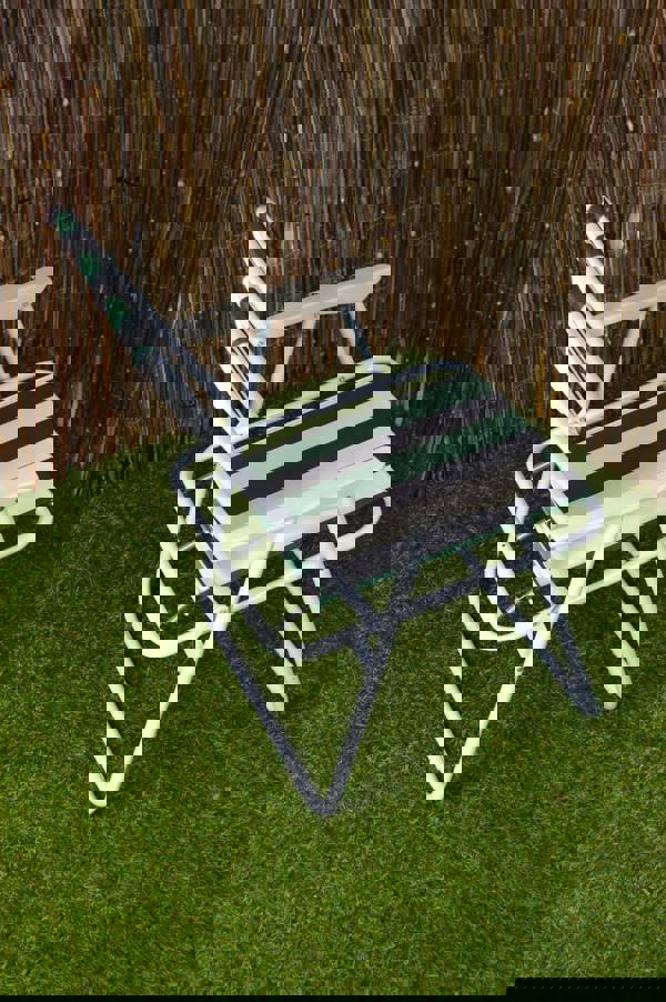 Samuel Alexander Green & White Striped Lightweight Folding Camping / Picnic / Garden Chair