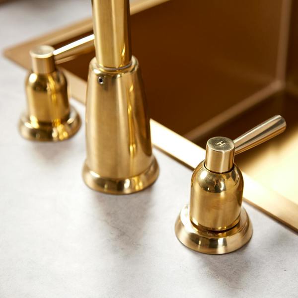 Flode Narvik | Dual Lever 3 Hole Kitchen Tap | Polished Brass Finish