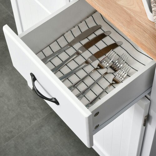 Wyld Haus Vamalu Wooden White Kitchen Cabinet With 2 Drawers For Dining And Living Spaces