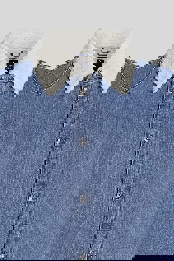 Men's Borg Lined Blue Denim Jacket