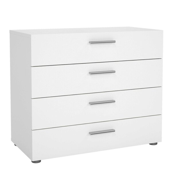 Wyld Haus Daejeon White Wooden Chest 4 Drawers