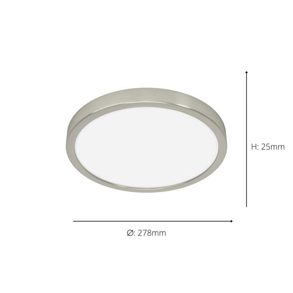 EGLO Fueva 6 Silver Steel And Plastic LED CCT Technology Flush Ceiling Light