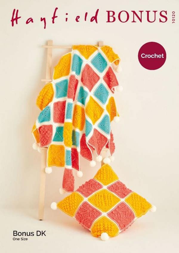 Hayfield Bonus DK Crochet Pattern 10120, Blankets, Cushions One Size