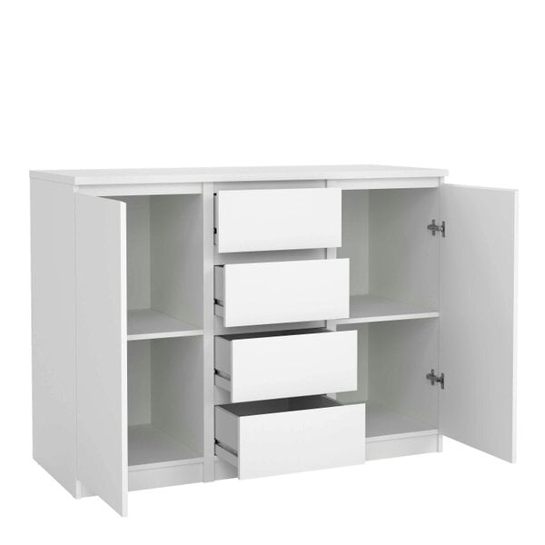 Wyld Haus Budapest White Wooden Sideboard 2 Doors 4 Drawers