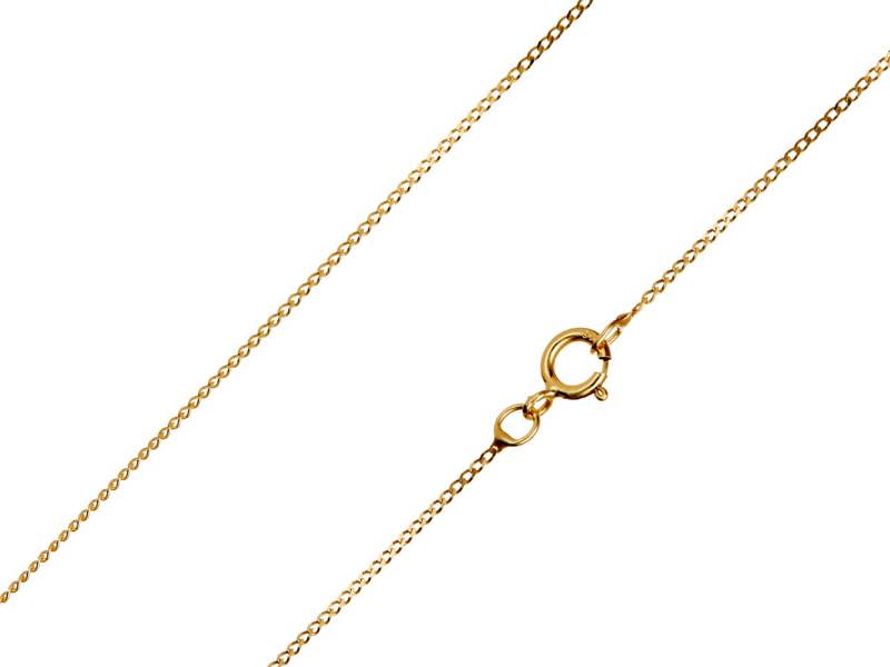 Cooksongold 9ct Yellow Gold Necklace Chain, Diamond Cut Curb Necklace