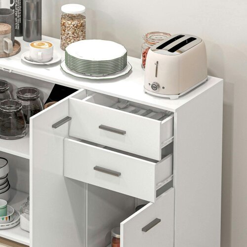 Wyld Haus Fini Refa White Modern Sideboard 2 Drawers 3 Doors