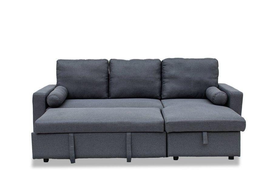 Indoor Living Manhattan Grey 3 Seat Corner Sofa Bed Set - Left or Right