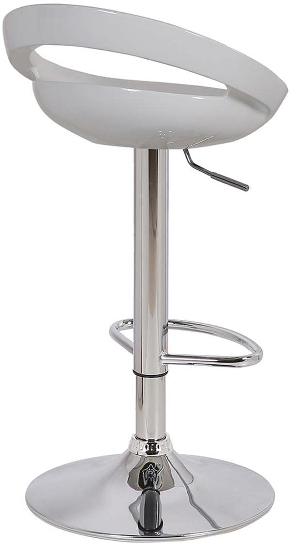 Lamboro Sorrento Swivel Bar Stool, Height Adjustable With Chrome Footrest and Back, White
