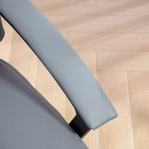 Bobobiy Office Chair, Computer Desk Chair, Mid Back Executive Chair with Adjustable Height and Swivel Rolling Wheels for Home Study, Light Grey