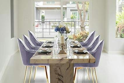HYGRAD BUILT TO SURVIVE Upholstered Velvet Dining Armchairs, Gold Legs – Set of 2 | HYGRAD®