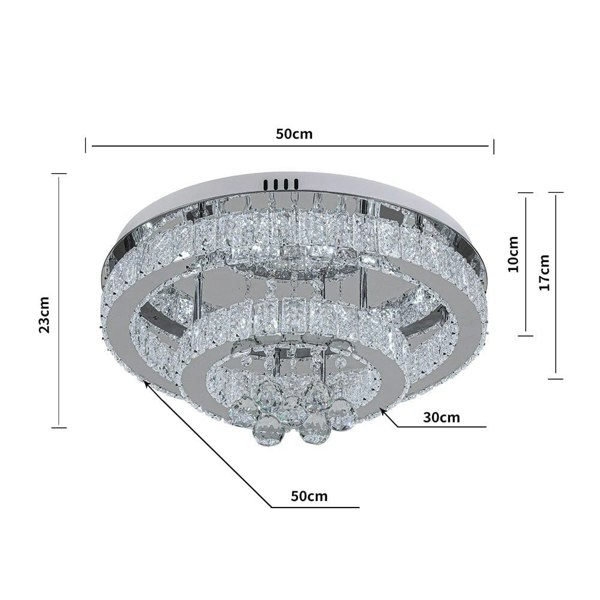 Double Tier Round Crystal Celling Light Living and Home