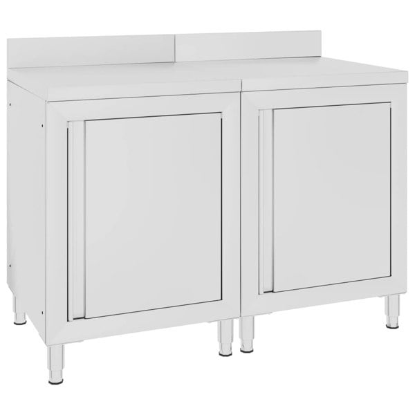 Berkfield Commercial Work Table Cabinet 120x60x96 cm Stainless Steel