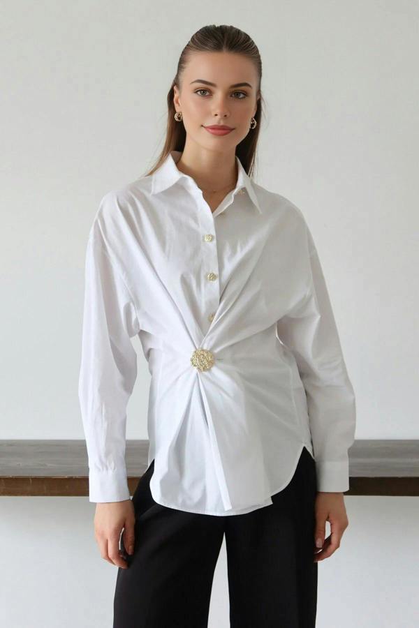 WOVCOR Shirt with Gold Accessory Details
