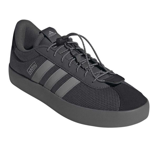 Adidas Mens VL Court 3.0 Leather Flat Skate Shoes - Grey - 